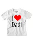 PrintEasy� I Love My Dadi Cotton Round Neck Short Sleeves Unisex Kids White T-Shirts for Boys & Girls