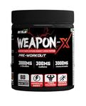 NutriJa Weapon-X Pre-Workout Powder with 21 Active Ingredients - 3 Best forms of Creatine, AAKG, Beta-Alanine, Caffeinated | Pumps, Viens Popping, Energy, Focus & Strength (60 Servings (Lychee))