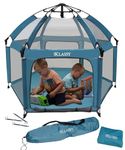 Klassy Premium quality Indoor and Outdoor foldable Baby PLAYPEN, baby PlayYard, Popup Tent, PopUp Pack and Play with Shade cover/Canopy, Waterproof Polyester - Ocean Breeze2