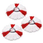 BONBELONG Mop Heads Compatible with Vileda 2-in-1 Turbo Mop Replacement Head Microfibre (Red, 3 Pack)