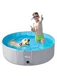 Toozey Dog Pool, Slip-Resistant Kiddie Pool, Foldable PVC Dog Pet Swimming Pool, Hard Plastic Pool for Kids, Portable Pools for Large Medium Small Dogs & Kids