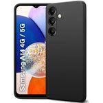 TheGiftKart Liquid Silicone Back Cover Case for Samsung Galaxy A14 4G / A14 5G | Soft Micro-Fibre Lining Inside | Camera Protection Bump | Shockproof Case for Samsung A14 / A14 5G (Silicone, Black)