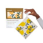 Papaya Reusable Paper Towels 2-Pack - 2 Sheets + 1 Hook, 1 Sheet Replaces 17 Rolls, Quick Drying, No Odor, Washable Kitchen Cloth, Sustainable Dish Sponge, Eco Friendly Gift (Squeeze The Day)