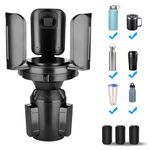 Car Cup Holder Expander, Upgraded Car Cup Holder with Adjustable Stand and Base, Universal Large Cup Holder Expander Compatible with Most of 2.5"-5.5" diameters Bottles & Cups (Black)