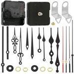 Swpeet 25Pcs 13 mm/0.5 Inch Silent No Battery Quartz Clock Mechanism Kit Including 11 Clock Movement Repair Parts and 14 Practical Different Hands Clock Parts Replacement, DIY Wall Clock Repair