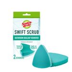 Scotch-Brite Swift Scrub Bathroom Buildup Remover Pads | Tough on Limescale & Soap Scum | Safe on Surfaces | Durable & Reusable | 2 Scrub Pads