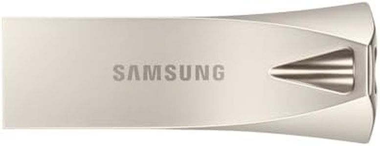 Samsung BAR Plus MUF-512BE3/APC - Chiavetta USB 3.2 GB, 400 MB/s in lettura, 110 MB/s in scrittura, resistente USB 3.2 con anello portachiavi, colore: argento champagne