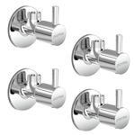 Plantex Angle Cock for Bathroom/Single Lever Cock for Washbasin with Teflon Tape - Pack of 4 (Makasa, Chrome)