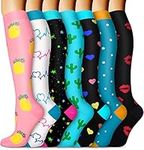 CTHH 7 Pairs Graduated Copper Compression Socks Women & Men Circulation 20-30 mmHg-Best for Running,Nurse,Travel,Cycling