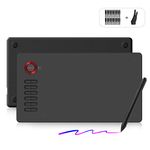 VEIKK A15 Graphics Tablet 10 x 6 Inch Drawing Tablet with 8192 Levels Battery- Pen and 12 Hotkeys, Support for Win/Mac/Linux/Android OS, Drawing Tablet for Painting and Online Teaching (Red)