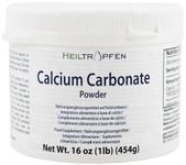 Calcium Carbonate Powder | 1 Pound - 454 g | Food Supplement | Highest Purity Limestone | Heiltropfen®