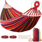 MOSFiATA Camping Hammock 550lb Upgraded Thickened 320G Durable Canvas Fabric Single Hammocks with Two Anti Roll Balance Beam and Sturdy Metal Knot Tree Straps for Camping, Patio, Backyard, Outdoor