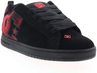 DC Men's Court Graffik Casual Skate Shoe, Black/Red Plaid, 14 US