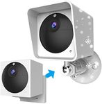 Quarble Compatible with Wyze Cam Outdoor Wall Mount and Protective Case,360 Adjustable Bracket and Waterproof UV Protection Case for Wyze Cam Outdoor Camera (White)