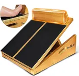 Yes4All Professional Wooden Slant Board with Toe Stretcher Bar, 500LB Capacity & 5 Positions Adjustable Incline Board with Anti-Slip Surface for Calf Stretching