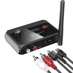 KAIY Bluetooth 5.3 Receiver for Home Stereo, Optical Low Latency & HD Music Audio Bluetooth to RCA Adapter for Stereo/Speakers/Wired Speakers/Home Audio Music Streaming Stereo System, Support AUX/USB
