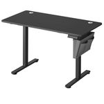 VASAGLE Electric Standing Desk, Height Adjustable Desk, 60 x 120 x (72-120) cm, 4 Memory Heights, Storage Pocket, for Home Office, Study, Ink Black LSD132B02