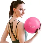 Trideer Pilates Ball 9 Inch Core Ball, Small Exercise Ball with Exercise Guide Barre Ball Mini Yoga Ball for Pilates, Yoga, Core Training, Physical Therapy, Balance, Stability, Stretching (Rose Pink)