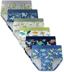 Yoofoss Boys Briefs Oganic Cotton Soft Boys Underwear, Tag-free Comfort Kids Toddler Panties 6 Pack, Blue Green Dinosaur, 6Y