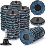 60PCS Die Grinder Sanding Disc, 2 Inch Flap Disc with 1/4 inch Holder, Roll Lock Flap Wheel for Stock and Rust Removal, Finishing, Grinding, Deburring, 40/60/80/120 Grits flappers