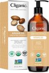 Cliganic Organic Argan Oil 240ml with Pump, 100% Pure - for Hair, Face & Skin