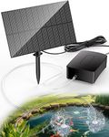 Biling Solar Pond Aerator 1.5W 5V Solar Pond Air Pump 0.8L/MIN Oxygenator Solar Powered Pond Aerator with Pipe Air Bubble Stones for Outdoor Garden Fish Tank Pool Small Pond