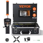 VEVOR Sewer Camera with 512Hz Locator,100 ft/30 m, 7" Pipeline Inspection Camera with DVR Function, IP68 Camera with 12 Adjustable LEDs, A 16 GB SD Card for Sewer Line, Home, Duct Drain Pipe Plumbing