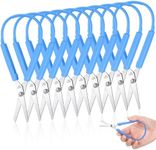 Honoson 10 Packs Loop Scissors for Kids 5.5 Inches Grip Scissors Self Opening Adaptive Scissors Special Needs Mini Easy Grip Scissors Right and Lefty Support for Teens Adults (Blue)