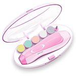 Baby Nail File, Electric Baby Nail Trimmer with LED Front Light, Safe and Quiet Baby Nail Clipper with 6 Grinding Heads for Newborn Infant Toddler Kids or Women (Rose)