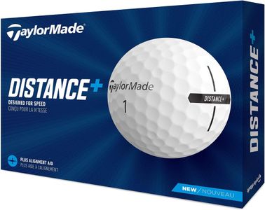 TaylorMade Distance+ Golf Balls, White – High Velocity, 12-Pack
