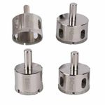 UPTODATETOOLS 4Pcs 35/40/45/50mm Glass Core Hole Saw Diamond Coated Hole Saw Drill Bits For Tile Marble Glass Ceramic Drilling Tools