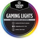 KontrolFreek Gaming Lights: LED Strip Lights, 9 FT USB Powered with Controller, 3M Adhesive for TV, Console, PC, Wall