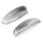 Hickory Hardware 1 Pack Solid Core Kitchen Cabinet Pulls, Luxury Cabinet Handles, Hardware for Doors & Dresser Drawers, 3 Inch & 3-3/4 Inch (96mm) Hole Center, Stainless Steel, American Diner