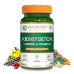 Pure Nutrition Kidney Detox Supplement 60 Veg Capsules with Punarnava, Gokhru, Turmeric, Rosehip (Vitamin C) Extracts | Natural Diuretic, Prevents Kidney Stones & UTI | Dissolves Early Stage Stones