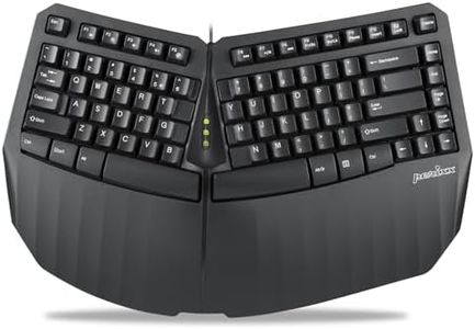 Perixx PERIBOARD-413B US, Wired USB Ergonomic Compact Split Keyboard - 15.75x10.83x2.17 inches TKL Design - Black - US English