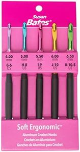 Susan Bates Crochet Hook Set SZ G6-K105, Sizes G6/4mm to K10.5/6.5mm