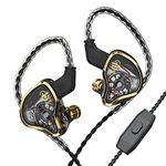 CCZ Warriors in Ear Monitor Wired Earbuds in-Ear Headphones 3BA+1DD Earphone IEM with 2Pin Detachable Cable for Studio Stage Singer Musician