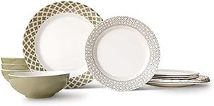 Bowla 12-Piece Melamine Dinnerware Set - Service for 4 Goldgrass