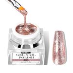 NXJ INFILILA Glitter Nail Polish, Platinum Gel Nail Polish, Rose Gold Nail Gel Polish Holographic Pigments, Diamond Shiny Glitter Nail Gel Soak off UV LED Cured for Home & Salon