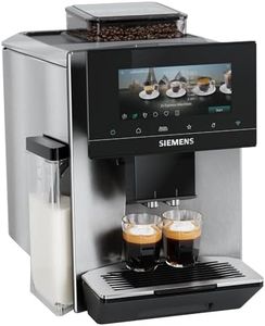 Siemens Kaffeevollautomat EQ900 iAroma, personalisierbare Einstellungen, präzises Mahlwerk, großes, intuitives Full-Touch-Display, Silber, TQ923E03