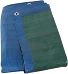 Sunnydaze 16 x 20 Foot Plastic Reversible Heavy-Duty Multipurpose Tarp - Laminated on Both Sides - Blue/Green