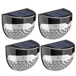 GloBrite Solar Fence Lights | Decorative Garden Light | Outdoor Wall Light Led, Wireless, Waterproof, Home Décor | Perfect for Railing Fence, Deck, Step Yard Patio, Pathway, Stairs (Pack of 4)