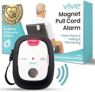 Vive Magnet Pull Cord Chair Alarm for Elderly Adults - Bed Alarm - Fall Prevention for Elderly Dementia Patients - String Exit Alert Detection for Caregivers Monitoring Seniors - Batteries Included