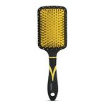 AGARO Breeze Paddle Hair Brush with Strong & flexible nylon bristles having, Anti static ball tips, For Grooming, Straightening, Smoothing, Detangling Hair, ideal for Men, Women & Kids, Black & Yellow.