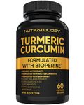 Organic Turmeric Curcumin With Bioperine (Black Pepper) - Anti Inflammatory Joint Support With 95% Curcuminoids For Max Effectiveness & Absorption - Antioxidant Supplement For Heart Health 60 Capsules