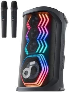 soundcore Rave 3S Partybox mit KI-Karaoke, Party-Lautsprecher mit 2 kabellosen Mikros, 200W Sound, KI-Gesangsentfernung, Lichtshow, Auracast, 12h Spielzeit, Bluetooth Lautsprecher für innen & außen