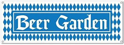 Beistle 57663 Beer Garden Sign Banner, 5-Feet by 21-Inch