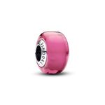 Pandora Moments Sterling silver charm with pink Murano glass