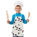 Hopcara® Cute Dog Kids Apron for Boys & Girls | Waterproof Chef Apron for Kids | Washable Apron for Kids for Painting Cooking Baking Sculpting | Adjustable Neck | Digital Printed Apron 3-7y