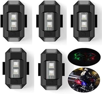 ANKI HAPPIGO 5PCS LED Strobe Drone Lights,7 Colors Drone Anti-Collision Lights Mini USB Rechargeable Night Warning Lighting for Car Motorcycle Aircraft RC Boat Dirt Bike